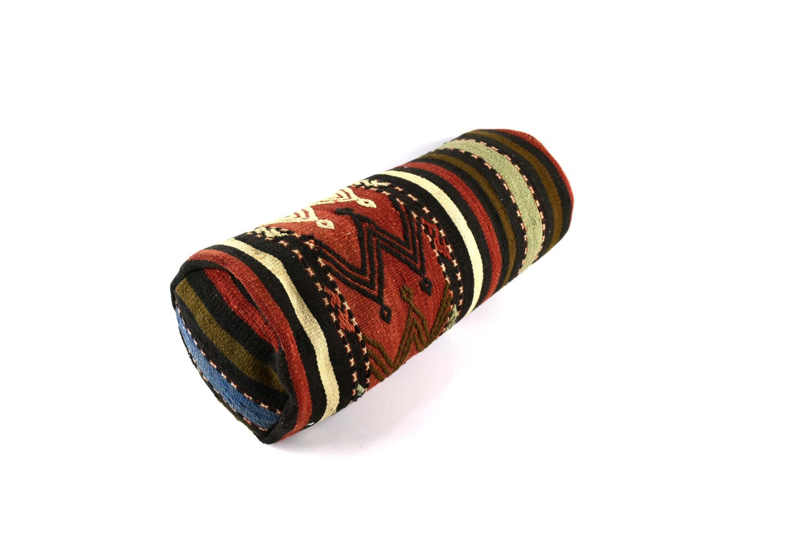 Kilim Bolster Pillow Cover 8x20 in Tribal Vintage Turkish Carpet Bolster Cushion
