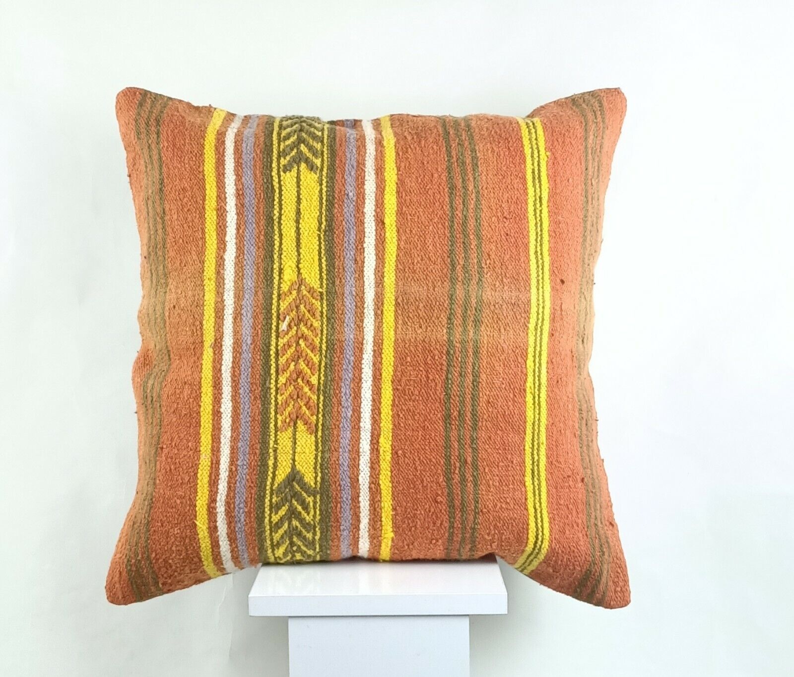 Kilim Pillow Cover 20x20 Home Decorative Handmade Ethnic Oushak Rug Pillow A1238