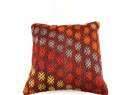 20x20 Kilim Pillow Cover Handmade Vintage Oushak Kilim Cushion Cover 4703