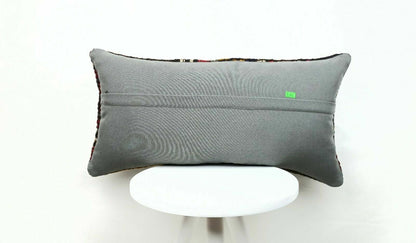 Ethnic Handmade Kilim Cushion Cover 12x24 Home Decorative Lumbar Pillow  E404
