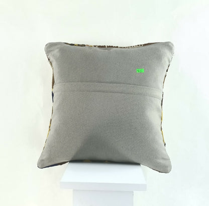 Kilim Pillow Cover 16x16 Oriental Traditional Handmade Boho Lumbar Cushion  A876