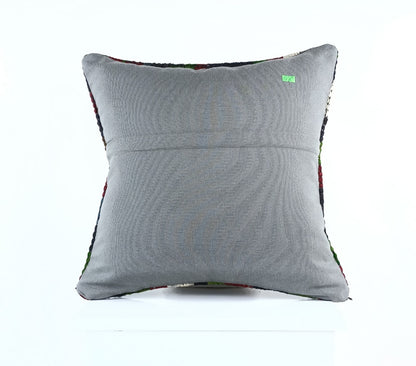 18"x18" Kilim Pillow Cover  Handmade Turkish Vintage Cushion Tribal Lumbar E1380