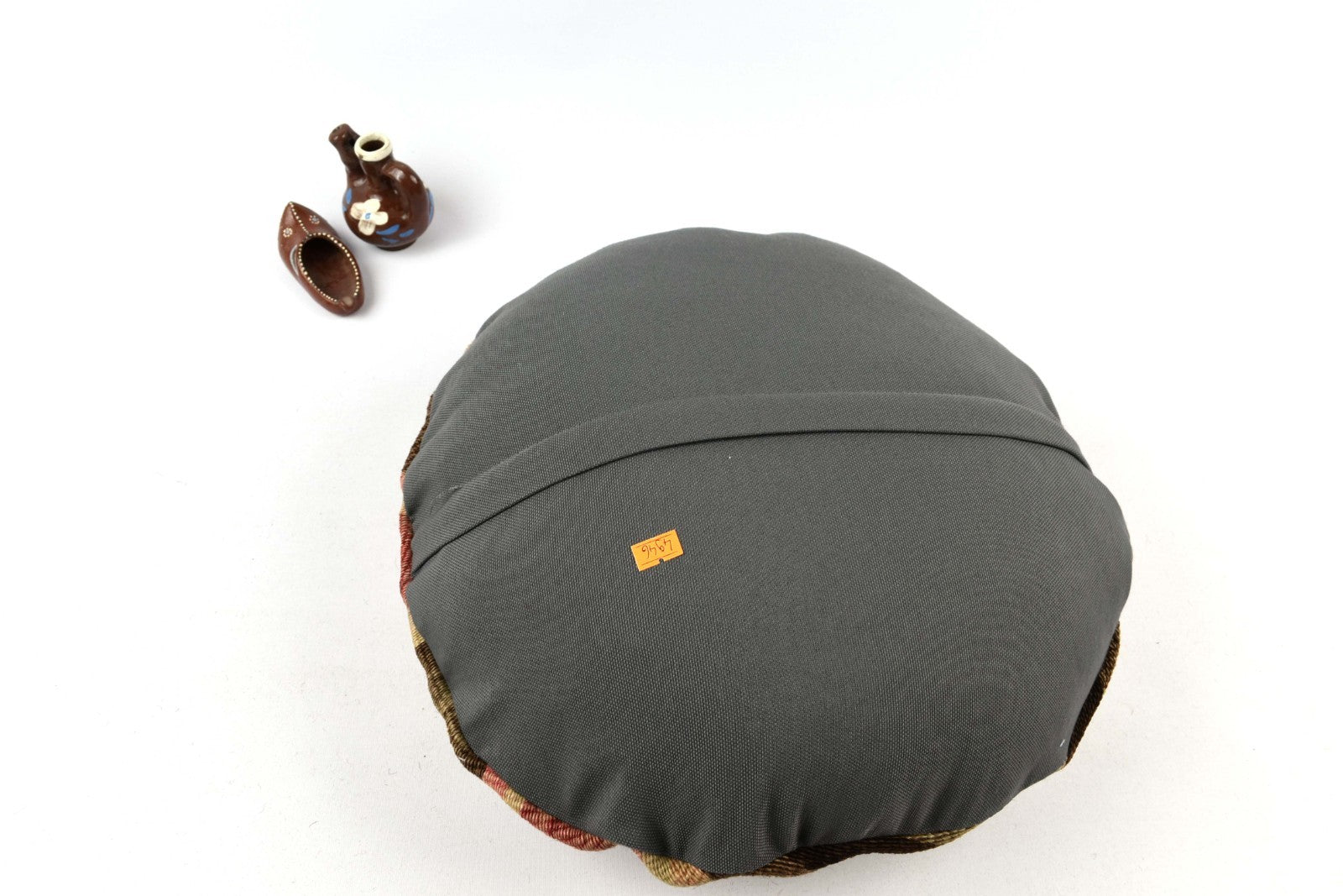 Kilim Round Pillow Cover 18" in Tribal Vintage Turkish Carpet Round Cushion 4946