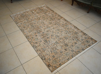 Vintage Oushak Rug 6.4x3.7 ft Turkish Floor Rug Faded Area Rug Oriental Rug U02