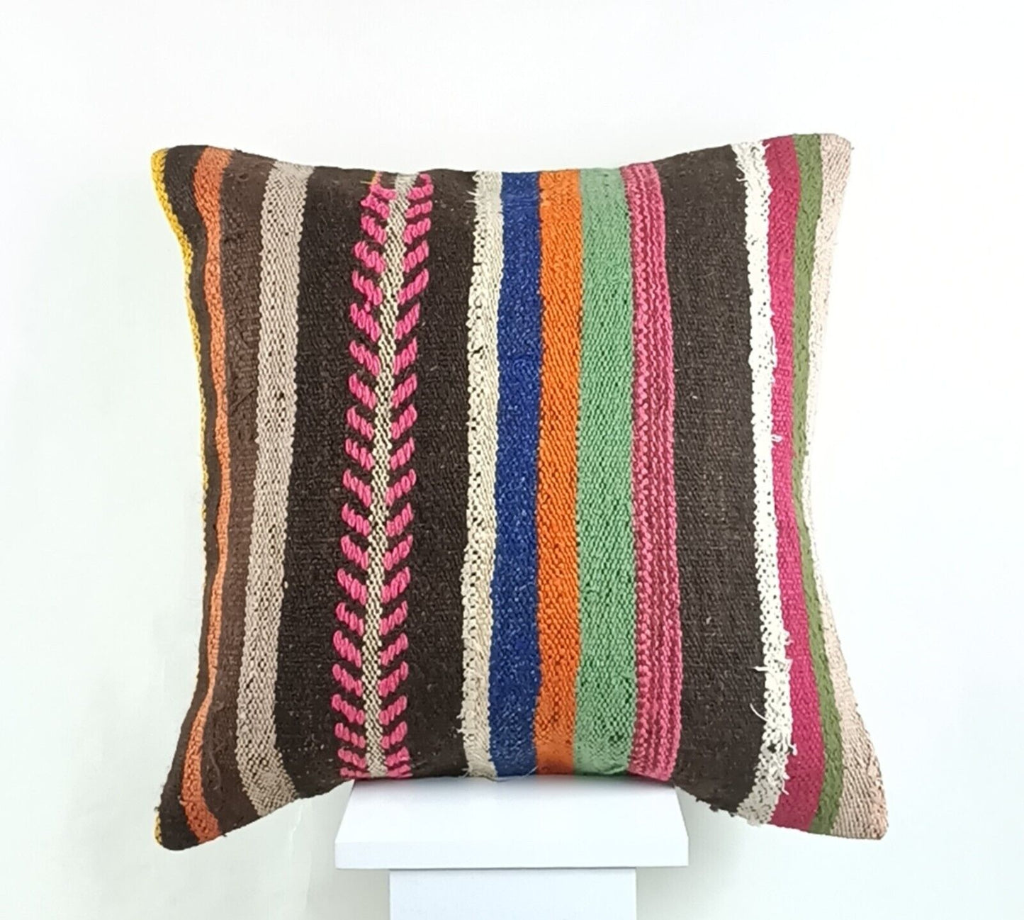 20x20 Kilim Pillow Cover Handmade Vintage Oushak Kilim Cushion Cover 2547