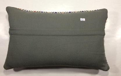 Kilim Pillow Cover 12x20 Handmade Turkish Rug Boho Ethnic Lumbar Cushion 884