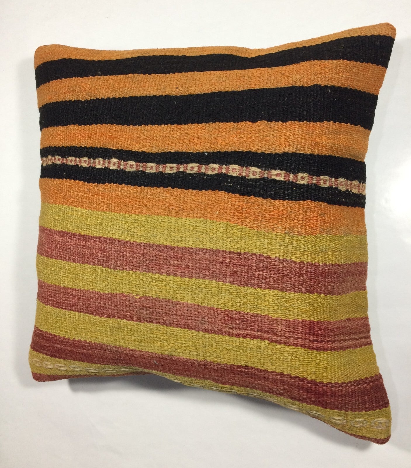 18"x18" Kilim Pillow Cover  Handmade Turkish Vintage Cushion Tribal Lumbar 719