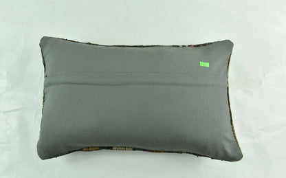 Kilim Pillow Cover 12x20 Turkish Handmade Vintage Couch Lumbar Cushion  A1863