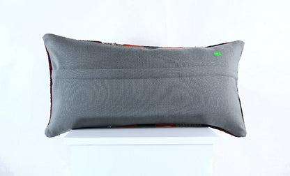 Handmade Turkish Kilim Pillow Cover 12x24 Ethnic Boho Sofa Lumbar Cushion E1001