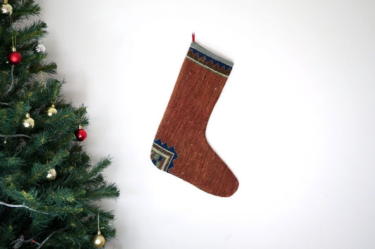 Kilim Christmas Stocking Vintage Rug Stocking Ethnic Decorative Xmas Socks S381