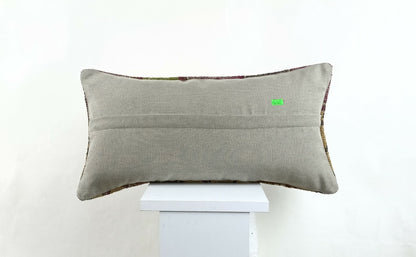 Kilim Lumbar Pillow Cover 10x20 Decorative Sofa Couch Handmade Cushion A1345