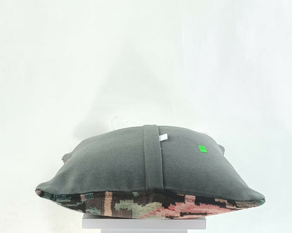 Kilim Pillow Cover 14x14 Home Decorative Ethnic Tribal Oushak Wool Cushion  A921