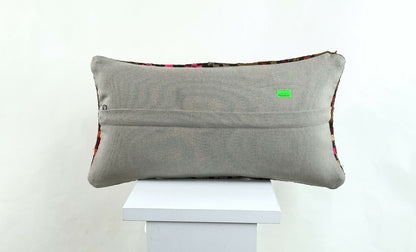 Kilim Pillow Cover 8x16 in Handmade Oriental Rug Tribal Ethnic Lumbar Case A1364
