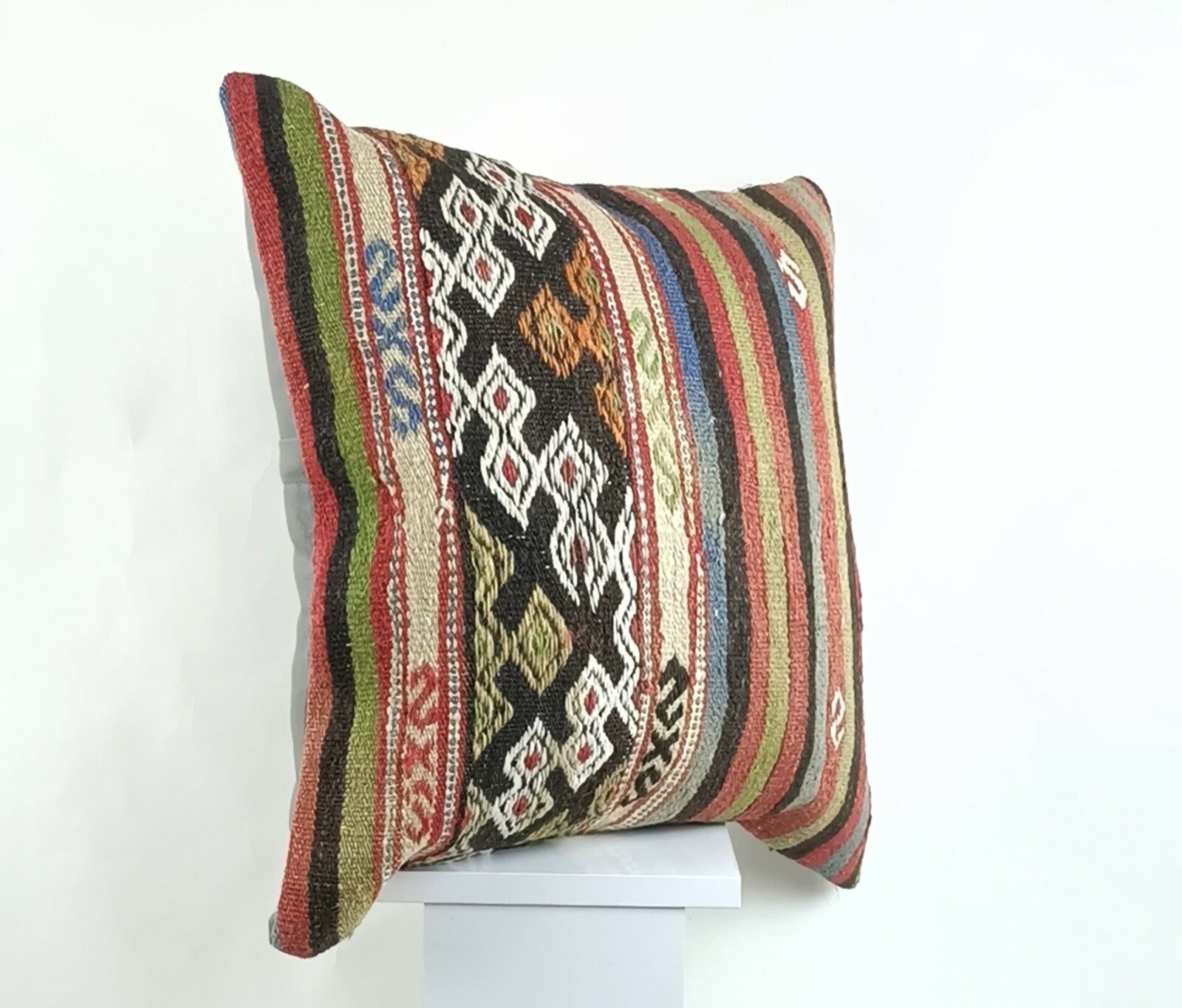 Kilim Pillow Cover 20x20 Home Decorative Handmade Ethnic Oushak Rug Pillow A1225