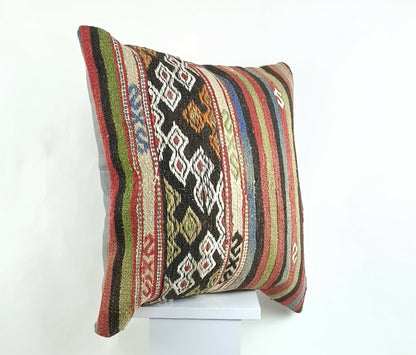 Kilim Pillow Cover 20x20 Home Decorative Handmade Ethnic Oushak Rug Pillow A1225