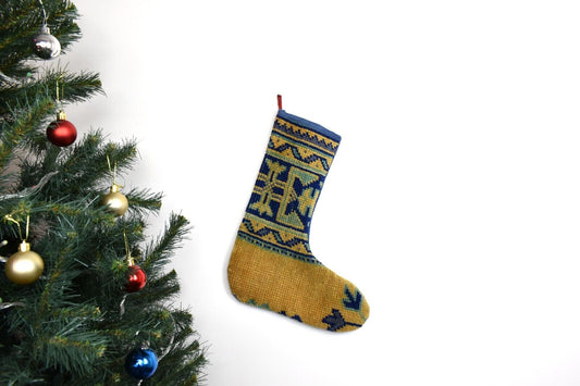 Kilim Christmas Stocking Vintage Rug Stocking Ethnic Decorative Xmas Socks S973