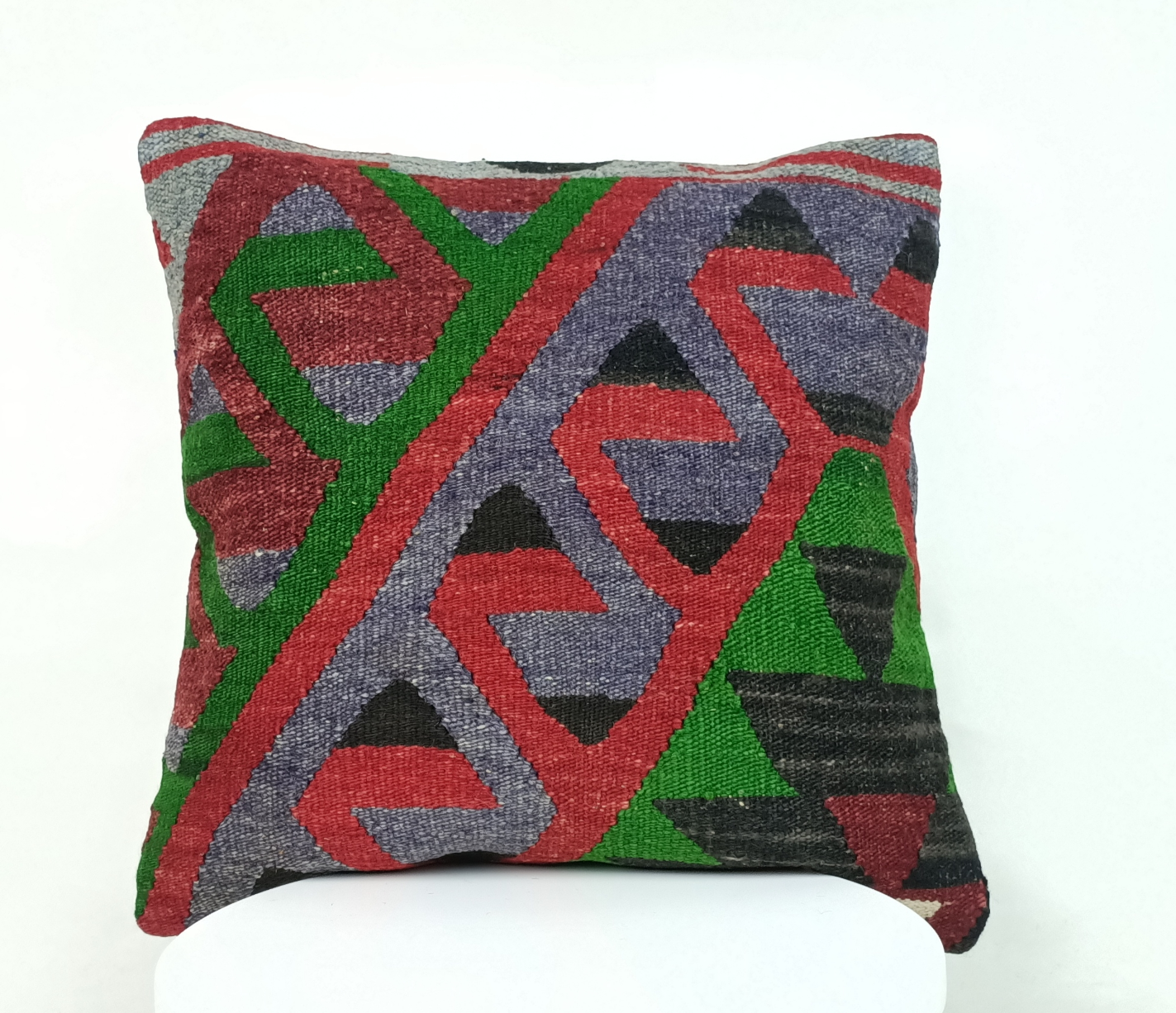 Kilim Pillow Cover 18x18 Anatolian Handmade Traditional Ottoman Cushion  A393