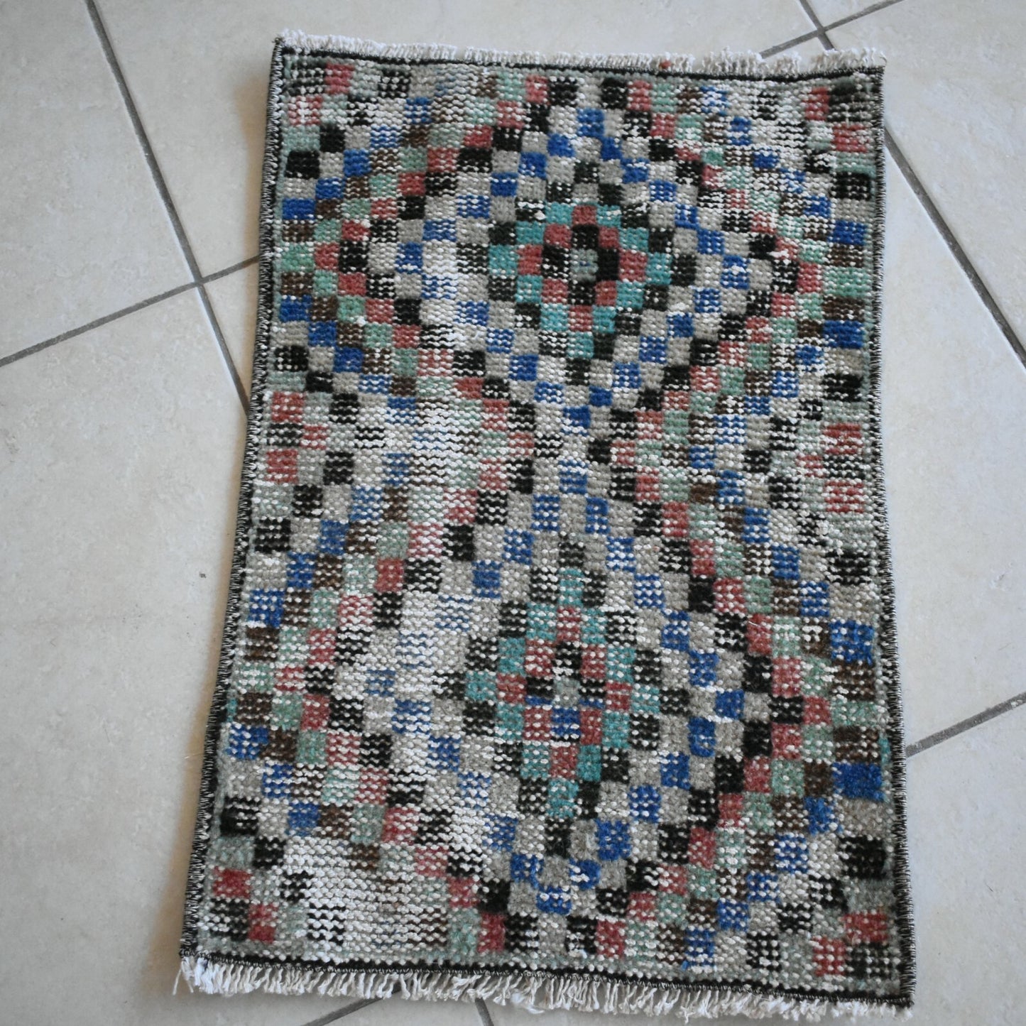 Oushak Runner 1.8x1.2 ft Vintage Turkish Rug Small Runner Anatolian Rug Y08