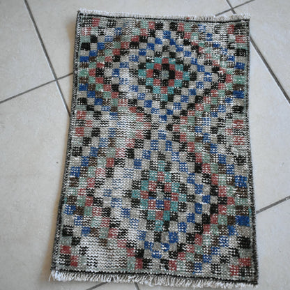 Oushak Runner 1.8x1.2 ft Vintage Turkish Rug Small Runner Anatolian Rug Y08