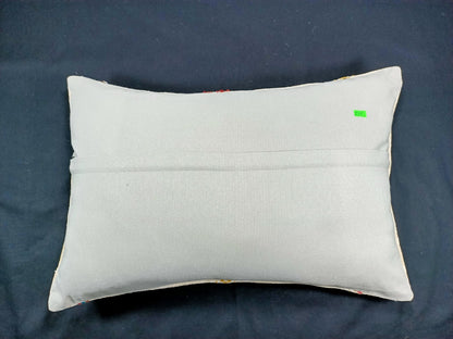 Kilim Pillow Cover 16x24 Tribal Vintage Turkish Carpet Lumbar Pillow Cover E55