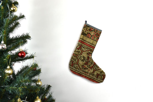 Kilim Christmas Stocking Vintage Rug Stocking Ethnic Decorative Xmas Socks S647