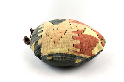 Kilim Round Pillow Cover 18" in Tribal Vintage Turkish Carpet Round Cushion 4949