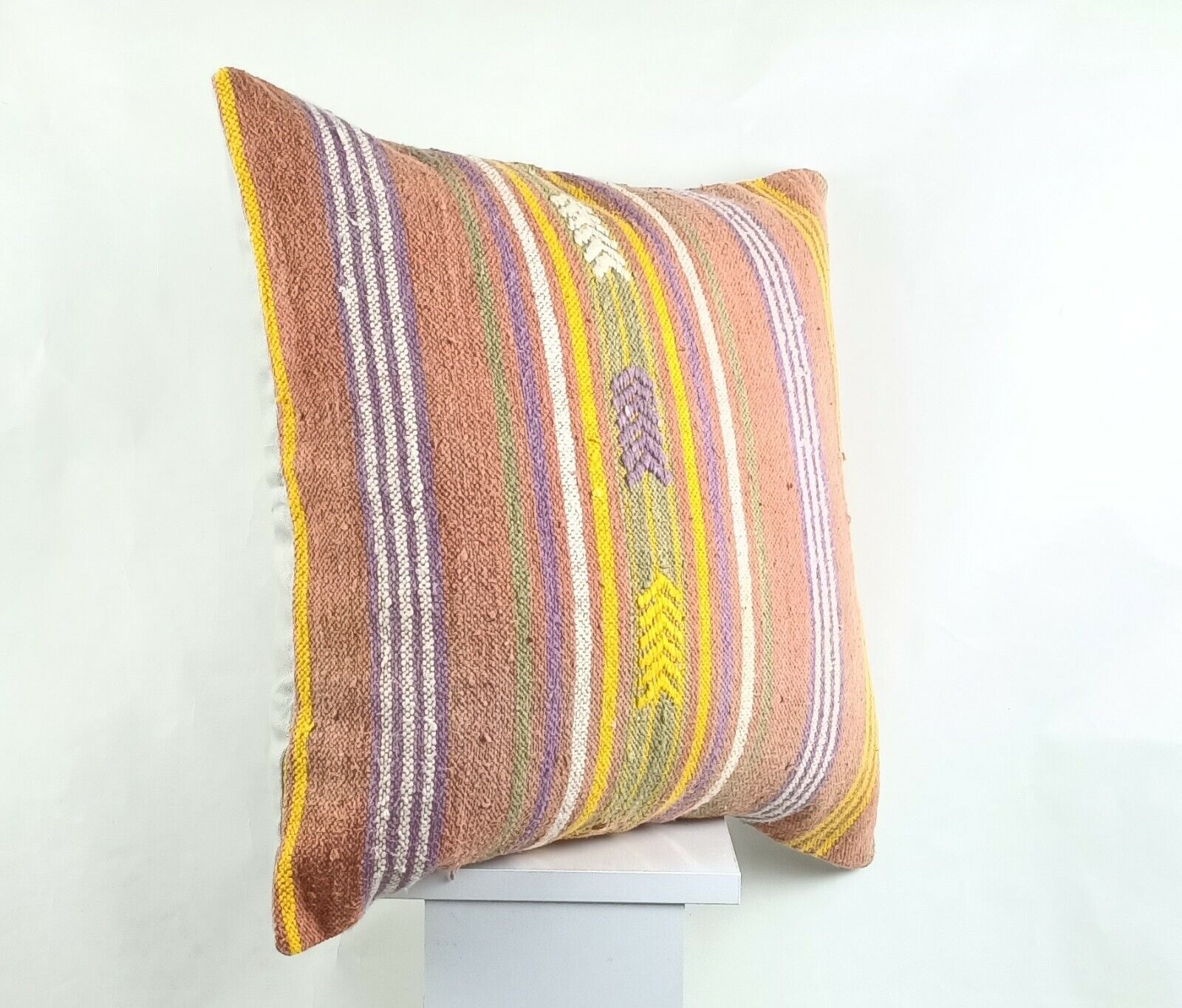 Kilim Pillow Cover 20x20 Home Decorative Handmade Ethnic Oushak Rug Pillow A1196