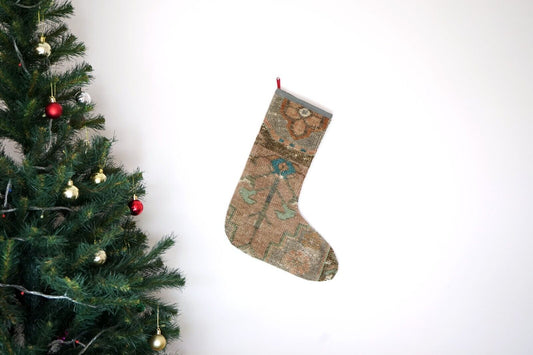 Kilim Christmas Stocking Vintage Rug Stocking Ethnic Decorative Xmas Socks S394