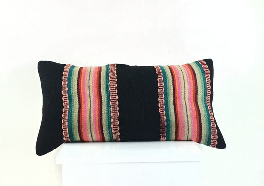 Home Decorative Handmade 12x24 Tribal Vintage Turkish Kilim Pillow Cover 2279