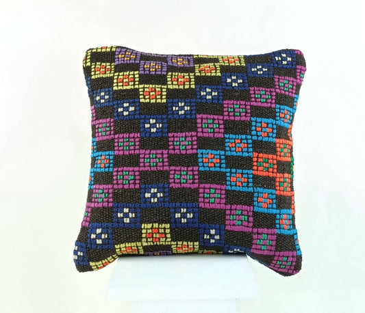 Handwoven Kilim Pillow Cover Decorative Cushion Cover 16x16 Vintage Pillow A706