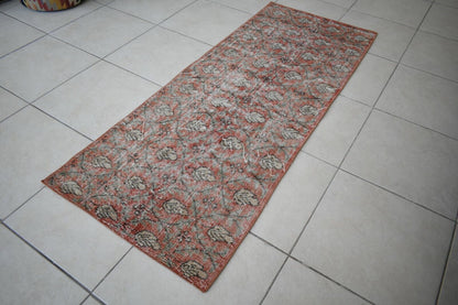 Vintage Runner 5.6x2.2 ft Oushak Runner Anatolian Rug Faded Turkish Runner R07