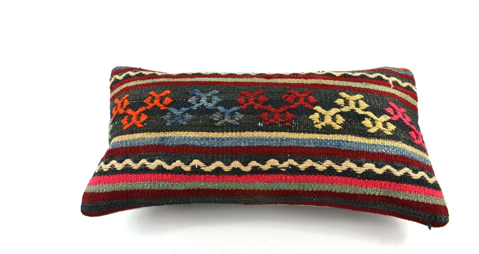 10x20 Kilim Lumbar Pillow Cover Vintage Ethnic Oushak Kilim Pillow Cover 3347