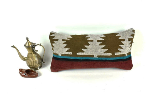 Kilim Pillow Cover 8x16 in Vintage Home Decorative Ethnic Lumbar Case A2004