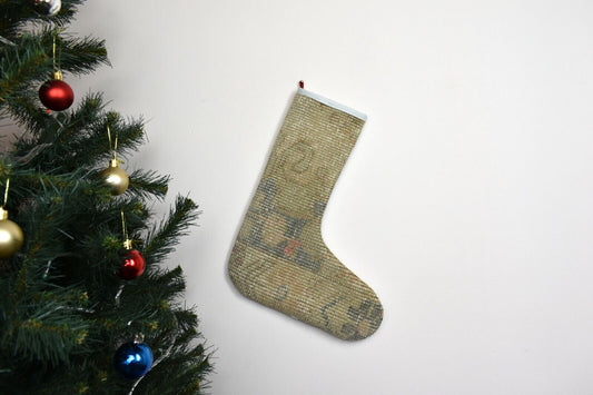 Kilim Christmas Stocking Vintage Rug Stocking Ethnic Decorative Xmas Socks S1000