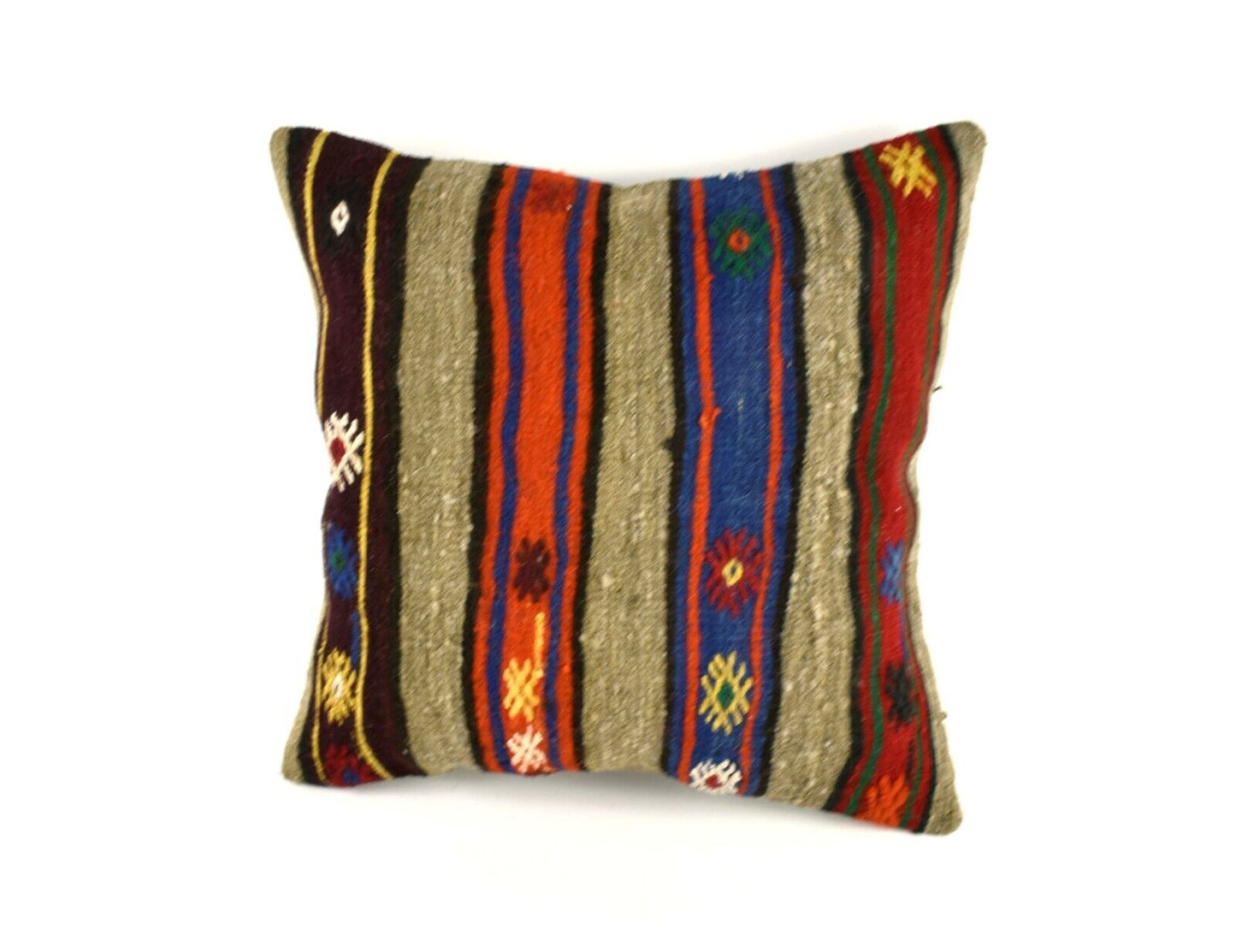 20x20 Kilim Pillow Cover Handmade Vintage Oushak Kilim Cushion Cover 4115