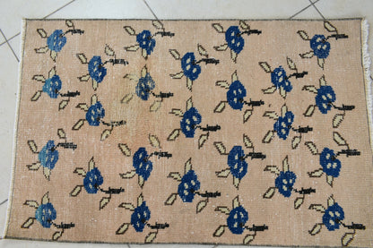 Small Turkish Runner 3.3x2.1 ft Vintage Runner Hallway Runner Handwoven Rug R37