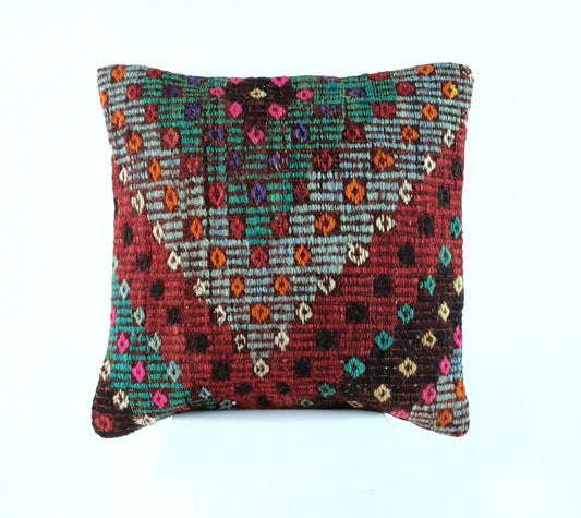 16x16 Ethnic Vintage Turkish Rug Pillow Cover Home Decorative Boho Cushion 2314