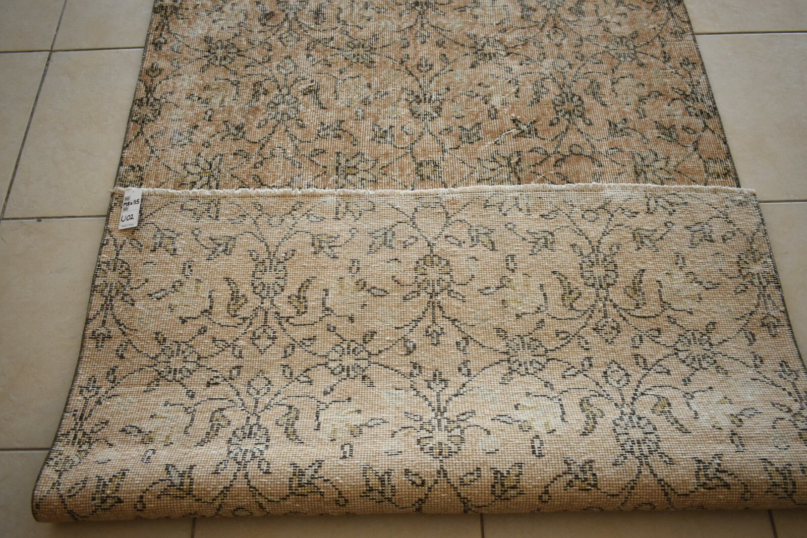 Vintage Oushak Rug 6.4x3.7 ft Turkish Floor Rug Faded Area Rug Oriental Rug U02