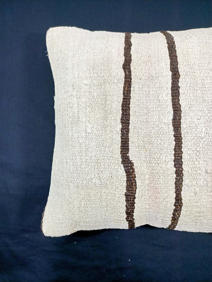 Kilim Pillow Cover 18x18 Handmade Turkish Ethnic Vintage Lumbar Cushion E112