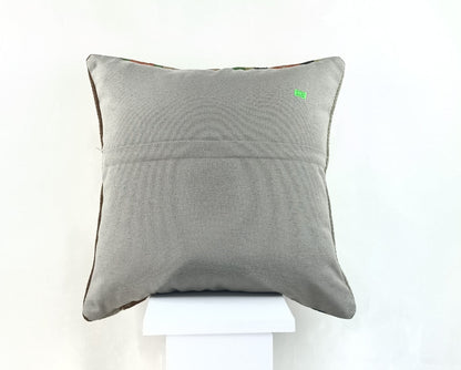 18"x18" Kilim Pillow Cover  Handmade Turkish Vintage Cushion Tribal Lumbar 2175