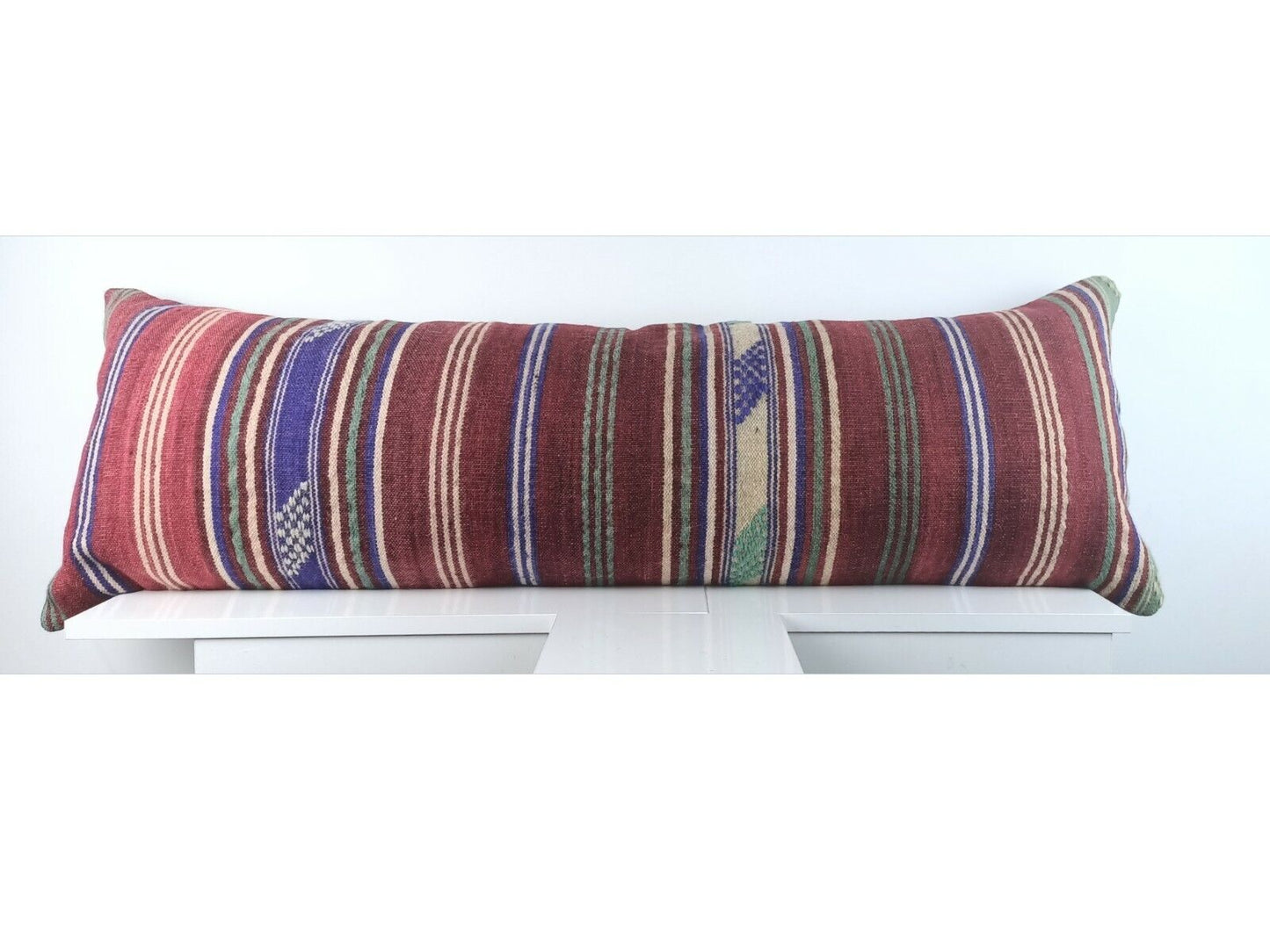 Extra Large Kilim Pillow Cover 16x48 Handmade Boho Ethnic Oriental Lumbar A1565