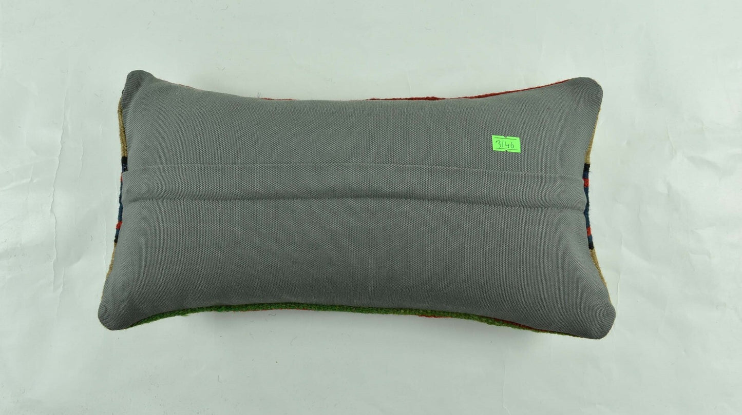 Turkish Cushion Cover 8"x16" Handmade Vintage Boho Ethnic Throw Pillow Case 3146