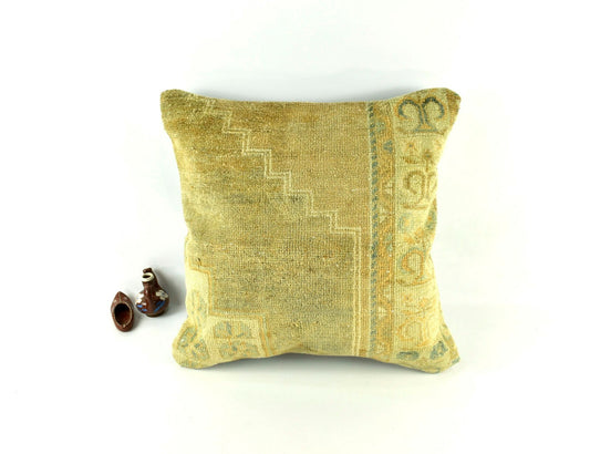 Kilim Pillow Cover 20x20 Decorative Vintage Oushak Kilim Cushion Cover A2766