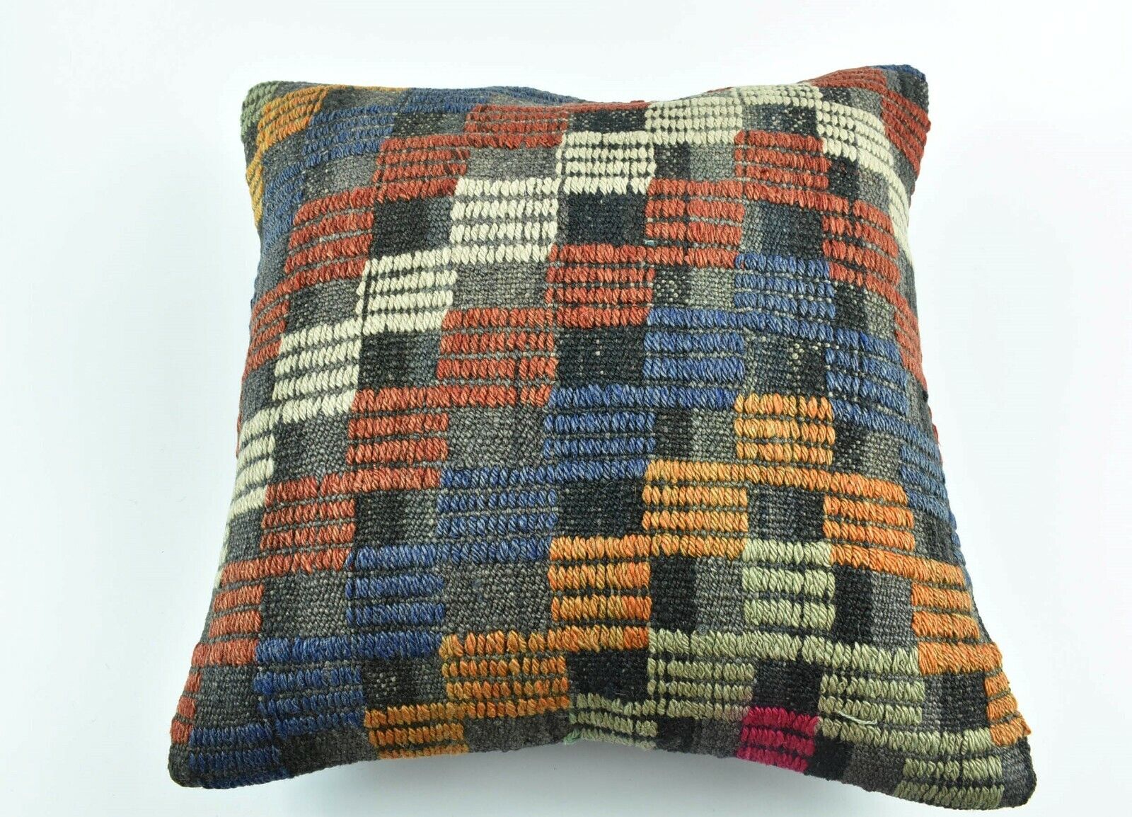 Kilim Pillow Cover 16x16 Oriental Traditional Handmade Bohemian Cushion A1628