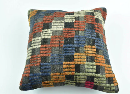 Kilim Pillow Cover 16x16 Oriental Traditional Handmade Bohemian Cushion A1628