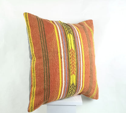 20x20 Kilim Pillow Cover Handmade Vintage Oushak Kilim Cushion Cover 2537