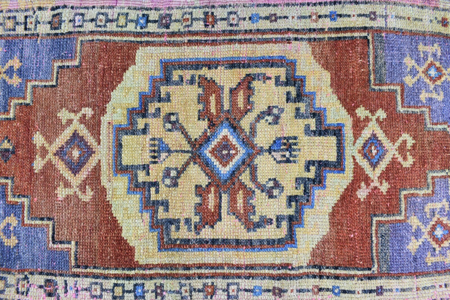 2.8x1.5 ft Anatolian Runner Small Vintage Rug Oushak Runner Mini Turkish Rug Y76