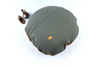 Kilim Round Pillow Cover 18" in Tribal Vintage Turkish Carpet Round Cushion 4957