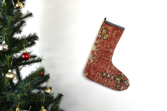 Kilim Christmas Stocking Vintage Rug Stocking Ethnic Decorative Xmas Socks S701