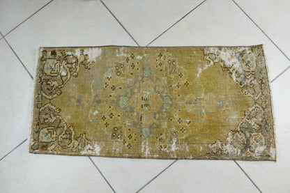 Turkish Runner 3x1.4 ft Runner Vintage Oushak Runner Small Faded Runner Y31